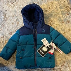 Reebok Navy and Teal Hooded Jacket 12m